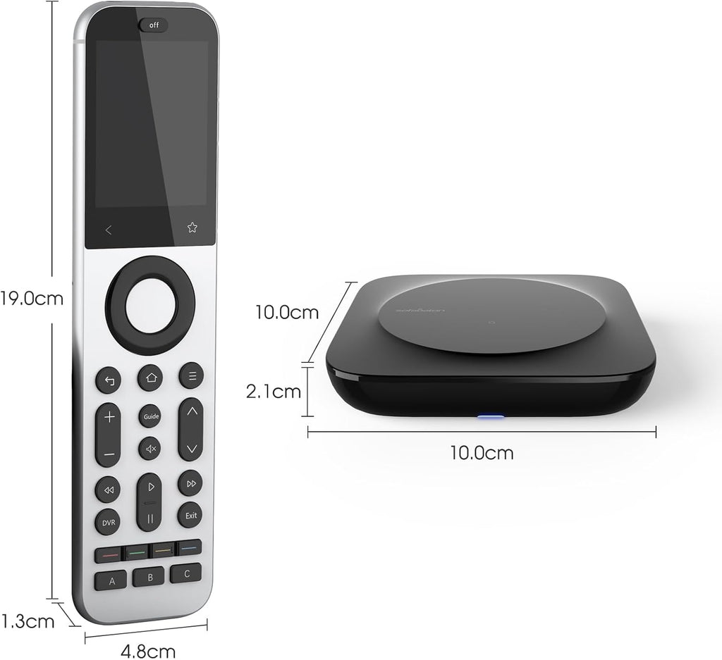 Universal Fernbedienung X2 mit Hub und Ladestation, Touchscreen, anpassbare Ein-Tasten-Steuerung, steuert bis zu 60 IR-/Bluetooth-/WLAN-Geräte