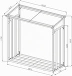 Metall Kaminholzregal 185x70x185 cm, 40 mm Stahlprofil, Anthrazit, Wetterfest, Kapazität 2,3 m³ (3,5 SRM), XXL Garten Kaminholzunterstand Stapelhilfe