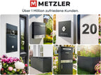 Paketbox Briefkasten mit großem Paketfach, Anthrazit, personalisiert, Standbriefkasten für draußen, rostfrei und massiv, mit Gravur, Bispo 2
