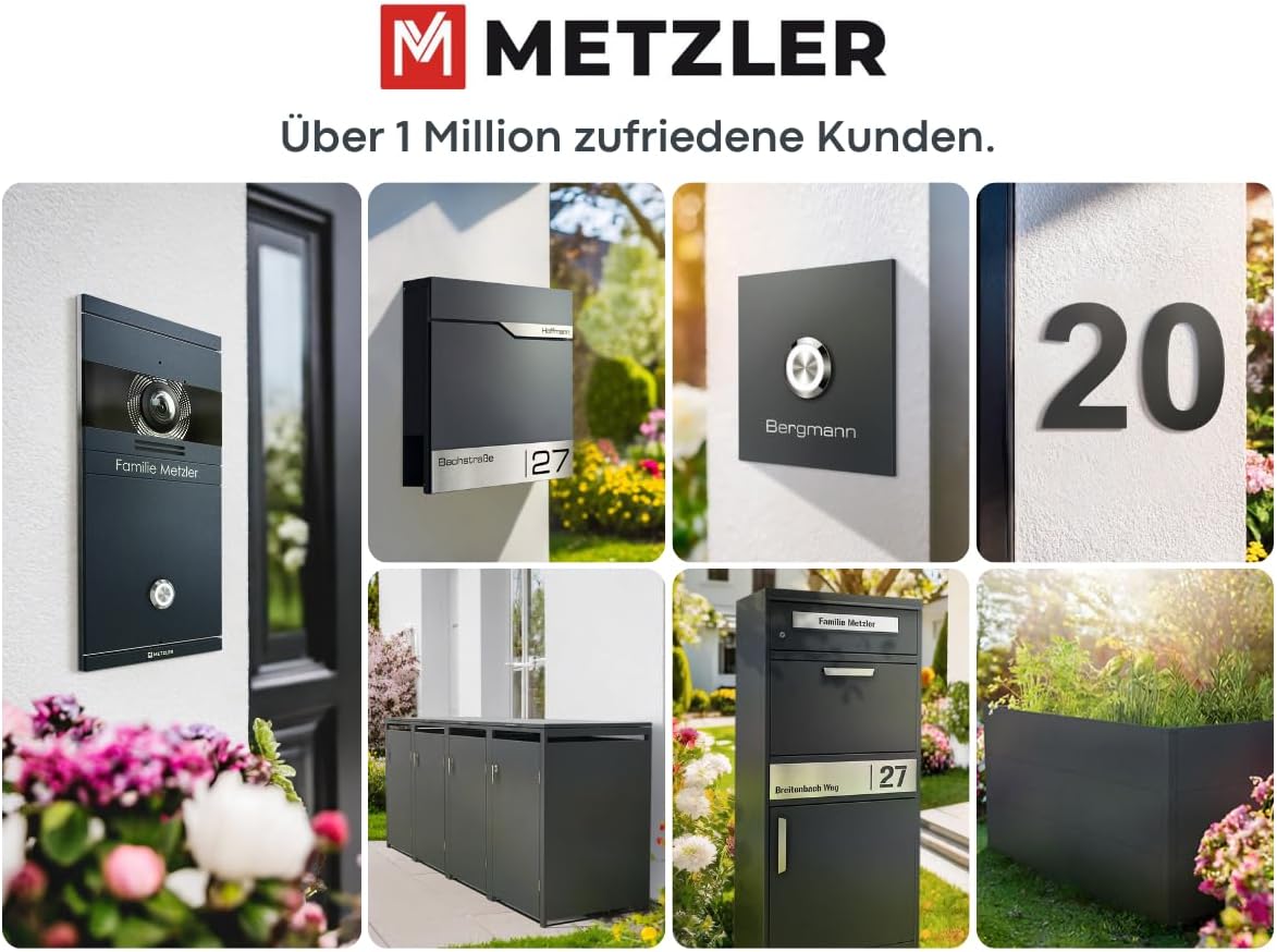 Paketbox Briefkasten mit großem Paketfach, Anthrazit, personalisiert, Standbriefkasten für draußen, rostfrei und massiv, mit Gravur, Bispo 2