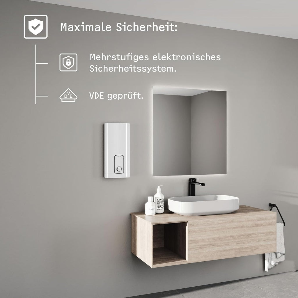 DHB 18/21/24 ST Trend elektron. Durchlauferhitzer, gradgenaue Temperaturwahl, energiesparend durch 3i-Technologie, VDE-geprüft, 204202