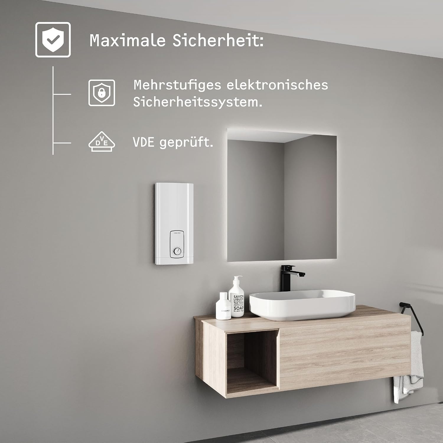 DHB 18/21/24 ST Trend elektron. Durchlauferhitzer, gradgenaue Temperaturwahl, energiesparend durch 3i-Technologie, VDE-geprüft, 204202