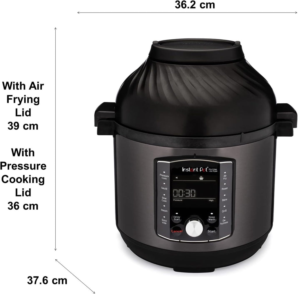Pro Crisp 11-in-1, Heißluft, Schnellkochtopf, Slow Cooker, Dampfgarer, Grill, Dörren, Sous-Vide, 1500W, 7.6L, schwarz