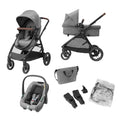 Zelia S Trio Kinderwagen 3in1 Komplettset, 0-4 Jahre, 22 kg, klappbar, kompakt, mit CabrioFix S i-Size + Wickeltasche, grau