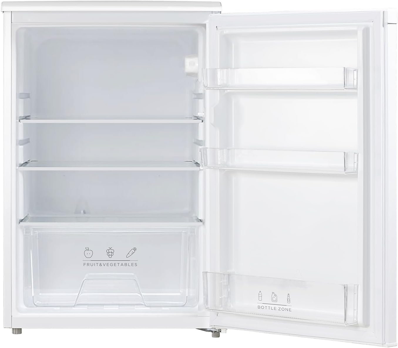 RCD133WH3(E) Kühlschrank 131L ohne Gefrierfach, Inverter-Kompressor, Obst-Gemüsefach, 84.5x55.3cm, 72kWh/Jahr, Temperaturregelung, verstellbare Füße