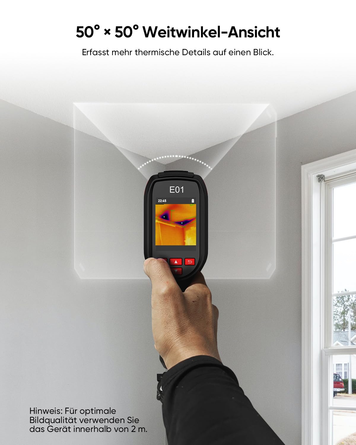 E01 Wärmebildkamera SuperIR 240x240 IR-Auflösung, Handheld Thermokamera, 20Hz Bildwiederholrate, Laserpointer, -20°C bis 400°C