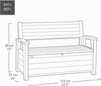 Signature Gartenbank 130x60x85 cm, wetterfeste Aufbewahrungsbank mit 227L Stauraum, 2-Sitzer, Holzdesign Rosewood