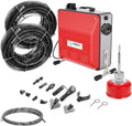 850W Elektrische Rohrreinigungsmaschine mit Spiralen: 14m Ø22mm, 14.5m Ø16mm, 5m Ø10mm, für Rohre Ø20-200mm, 450 U/min