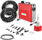 850W Elektrische Rohrreinigungsmaschine mit Spiralen: 14m Ø22mm, 14.5m Ø16mm, 5m Ø10mm, für Rohre Ø20-200mm, 450 U/min