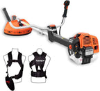 Profi Benzin Motorsense FX-PS162 – 62ccm, Faden und Komfort-Tragegurt – Rasentrimmer mit Antivibrationssystem – 2-Takt Freischneider mit Fadenspule