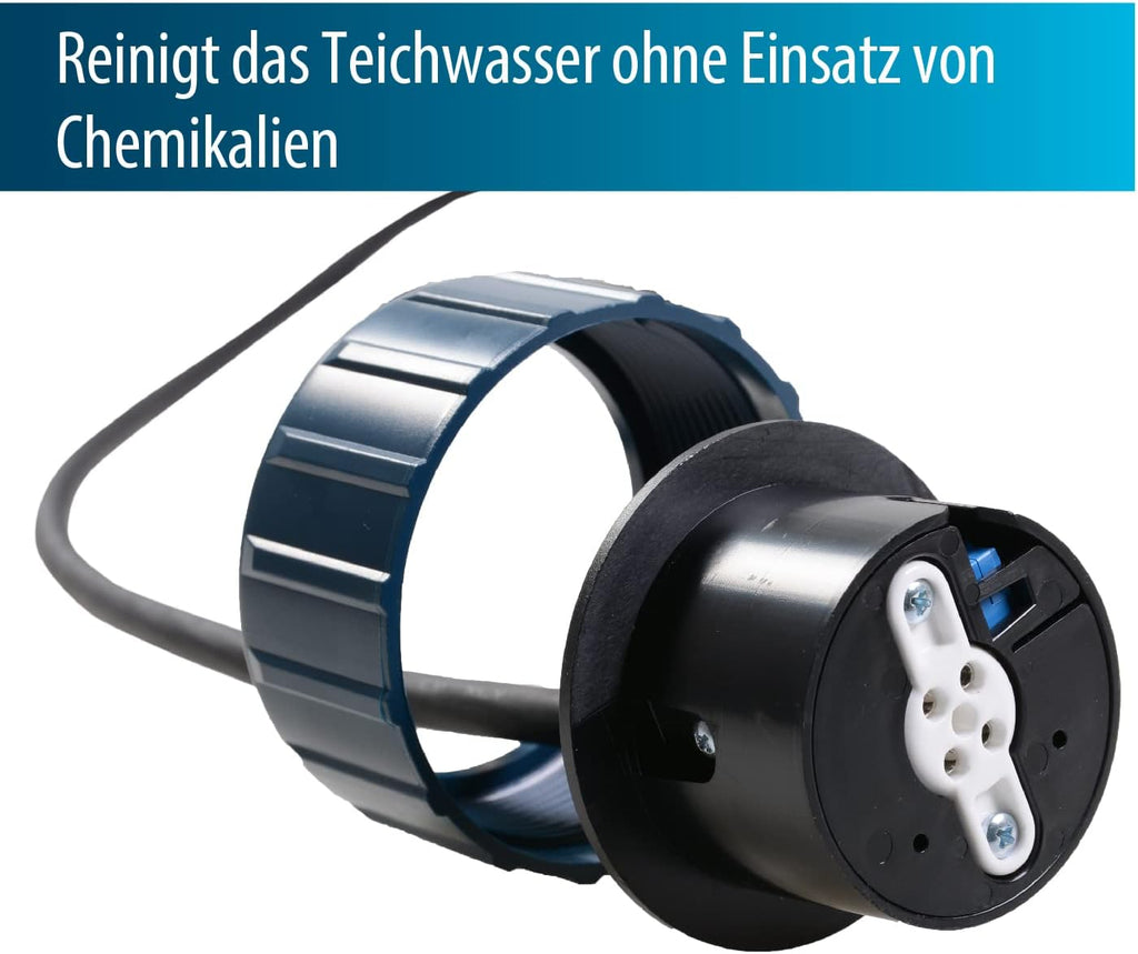 Midi Power UVC 75 Watt, kurze Lampen, Edelstahlgehäuse, max. Durchfluss 20 m³/h, für klaren Teich ohne Chemikalien, silber