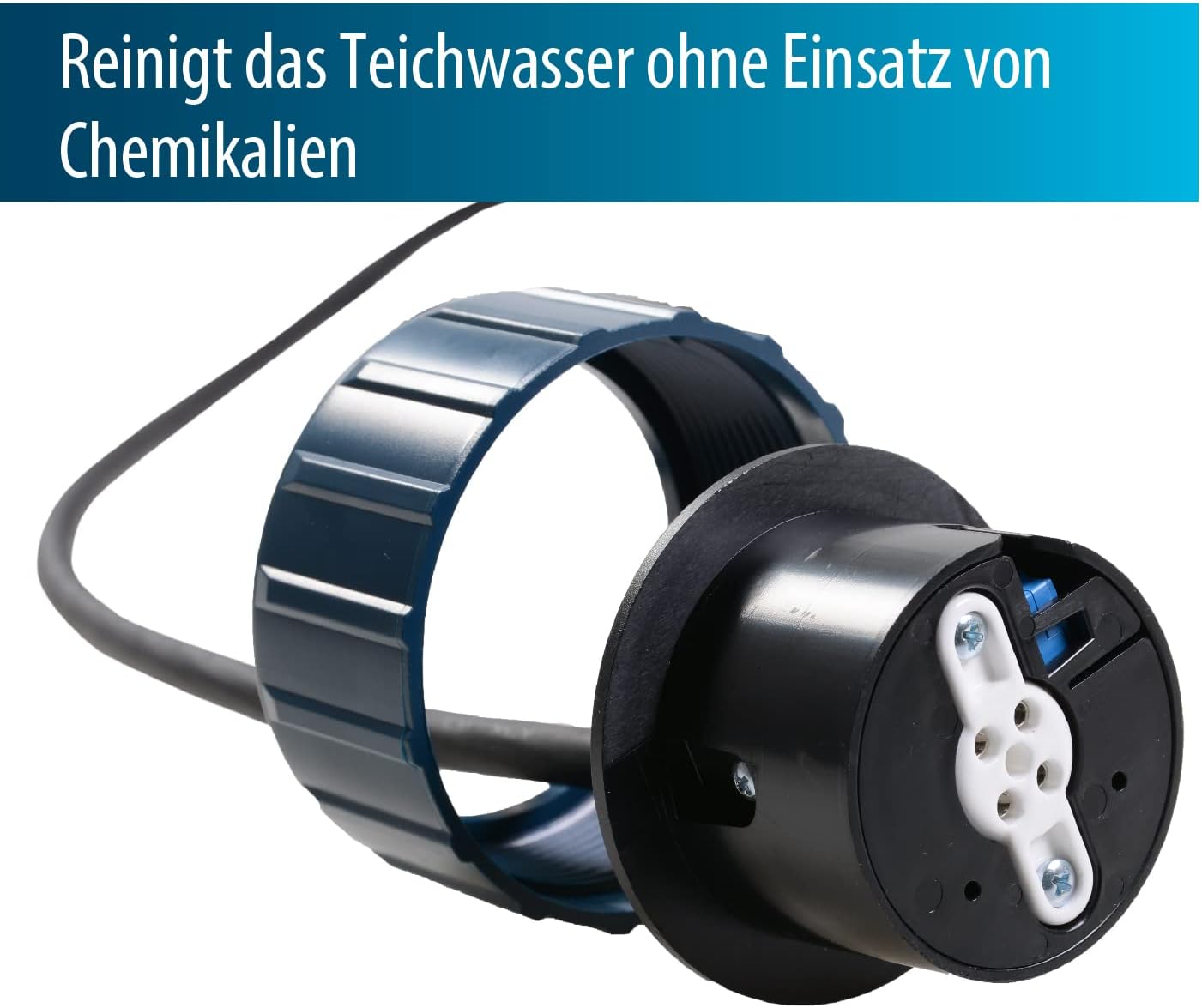 Midi Power UVC 75 Watt, kurze Lampen, Edelstahlgehäuse, max. Durchfluss 20 m³/h, für klaren Teich ohne Chemikalien, silber