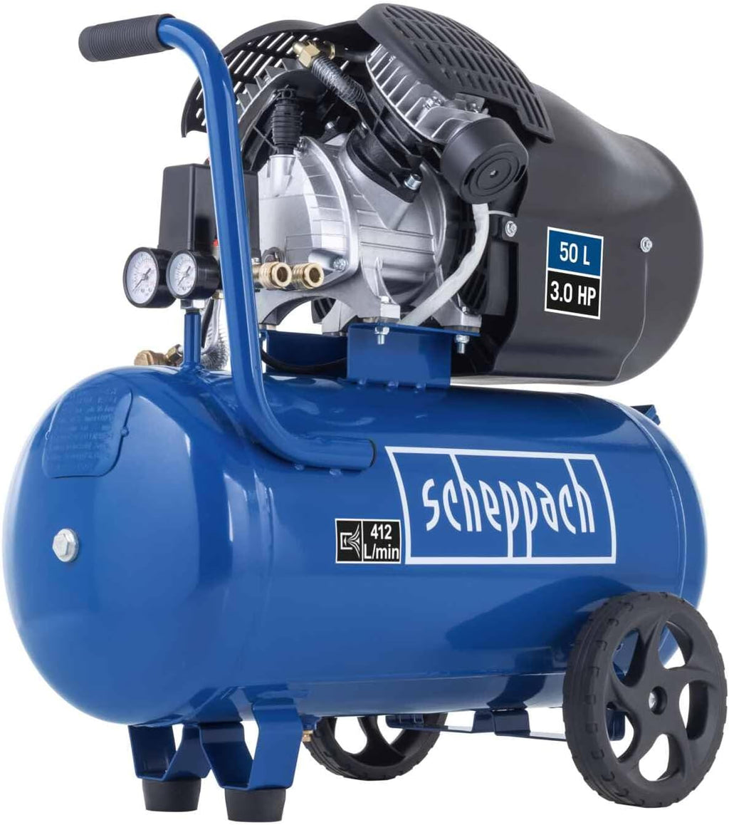 Druckluft Kompressor HC53DC | 2200W | 50L Kessel | 10bar | 412 L/min | Druckminderer | ölgeschmiert | Doppelzylinder