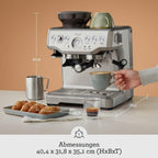 Barista Express Kaffeemaschine, Milchaufschumer + Mahlwerk, automat. Mahlen, Milchschaum, schwarz, inkl. Kännchen