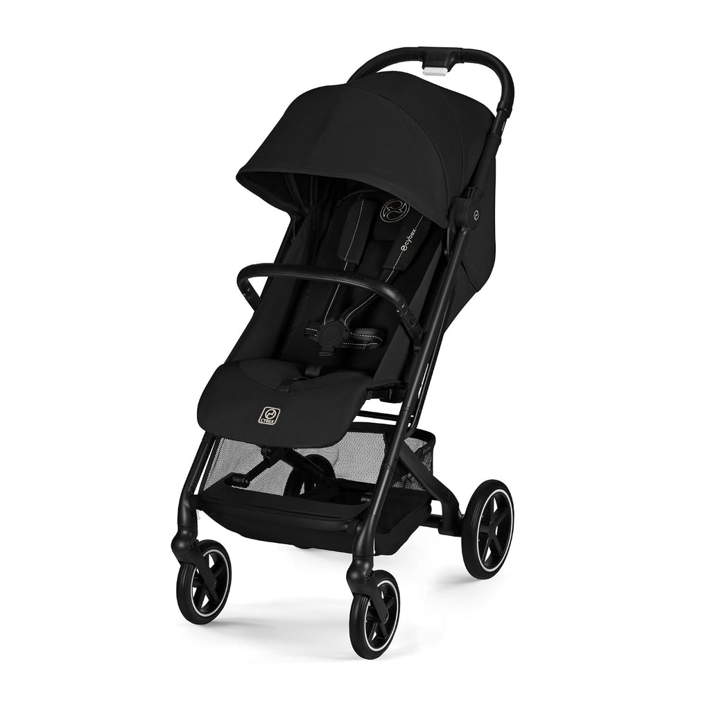 Gold Kinderwagen BEEZY mit Ergonomischer Liegeposition, Ab Geburt bis 4 Jahre (max. 22 kg), Kompakt faltbar, Einhand-Gurtsystem, Magic Black