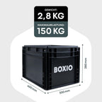 Toilet Max+ Campingtoilette, Trockentrenntoilette ohne Chemie, für Camping/Van/Outdoor/Dachzelt, Eurobox-Basis, stromlos, schwarz, 40x30x28