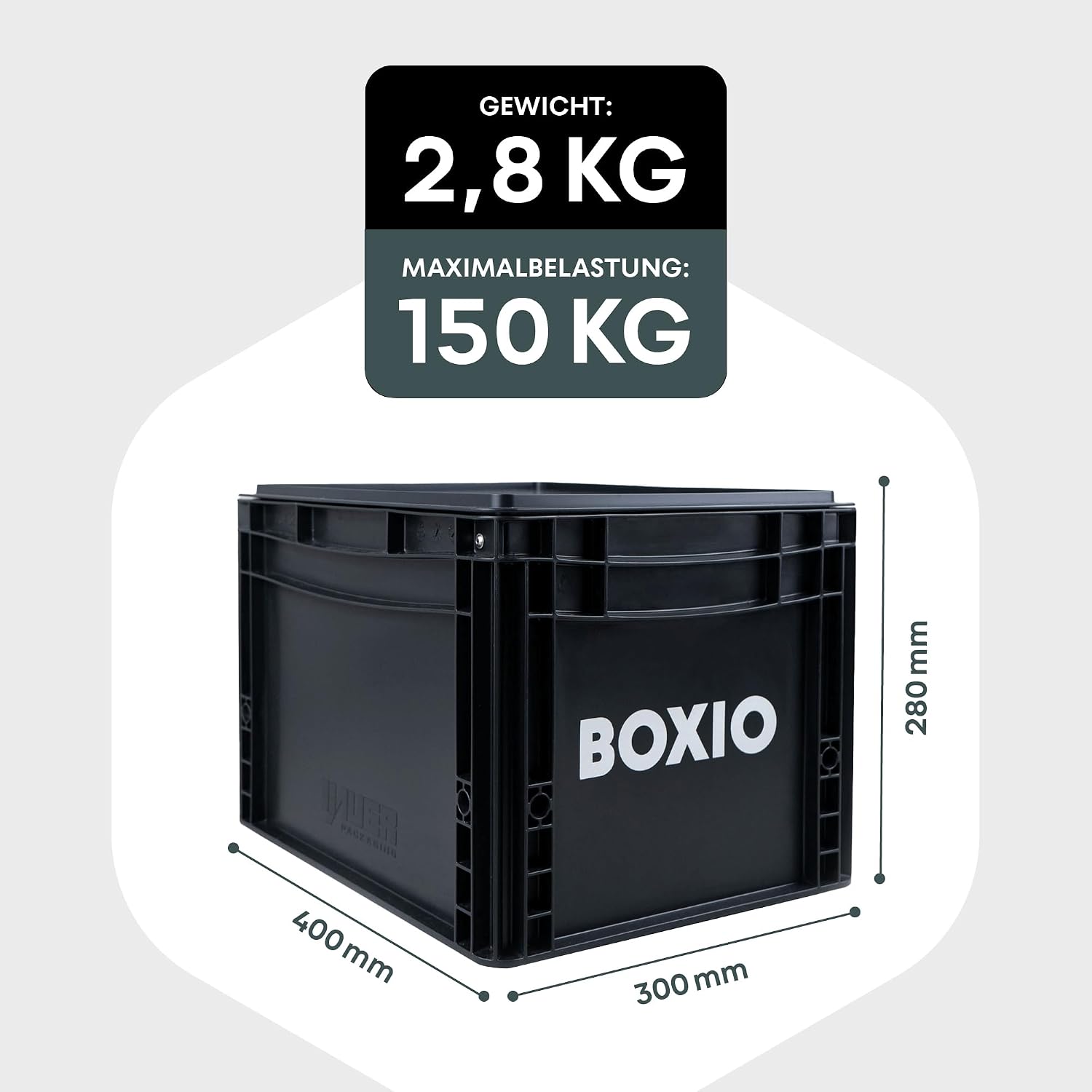 Toilet Max+ Campingtoilette, Trockentrenntoilette ohne Chemie, für Camping/Van/Outdoor/Dachzelt, Eurobox-Basis, stromlos, schwarz, 40x30x28