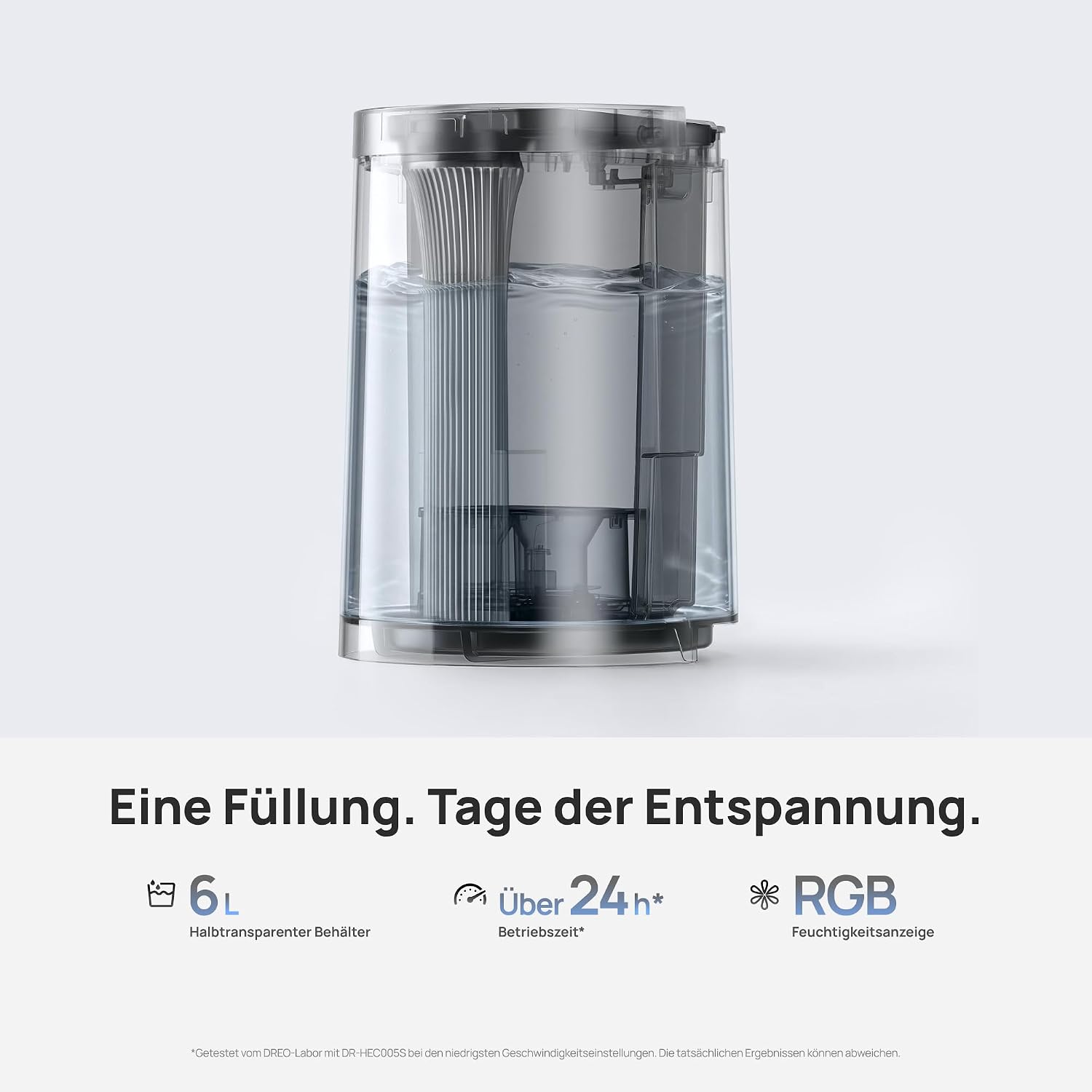 TurboCool Nebelventilator 765S, 3-in-1 Turm, Ultraschall, WLAN+App, 6L Tank, 10.4 m/s, 20 dB DC-Motor, 90° Osz., 12 Stufen, 4 Modi