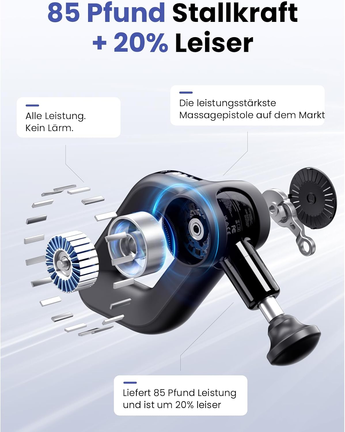 D6 Pro Massagepistole mit 16mm Amplitude und OLED-Bildschirm, Percussion Massage Gun inkl. Tragetasche, für Schulter Rücken Bein Muskelentspannung