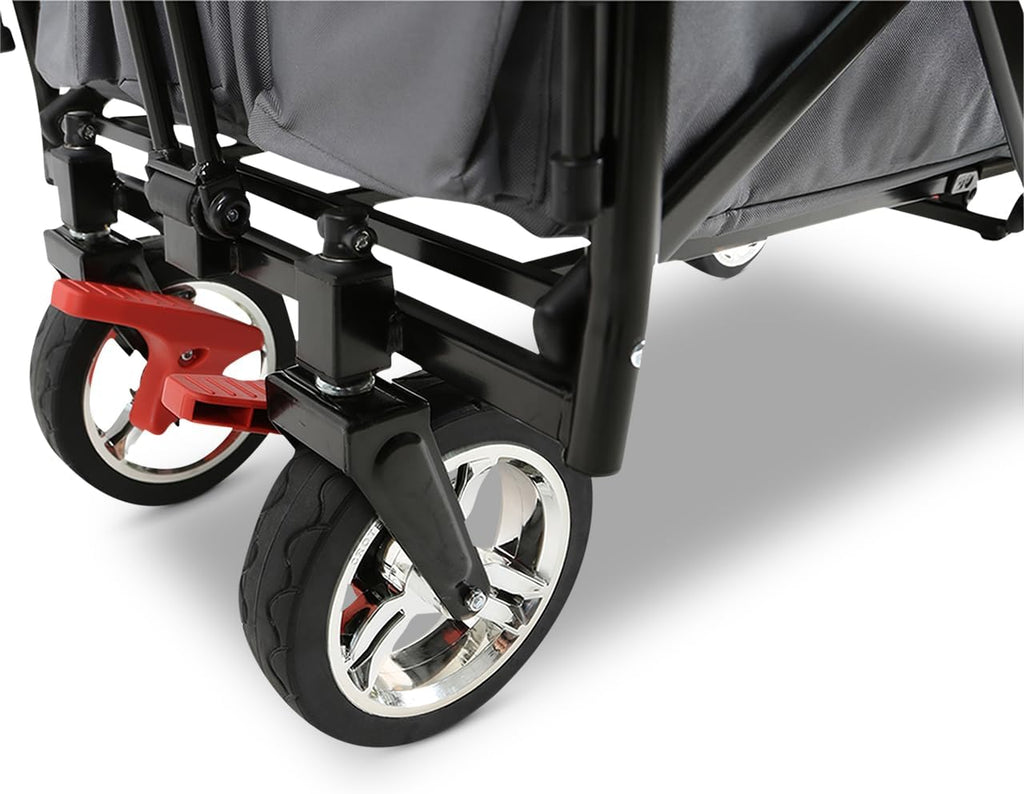 Bollerwagen faltbar FX-CT700 Grau • klappbarer Handwagen mit Bremsen • höhenverstellbarer Griff • gepolsterter Sitzbereich • platzsparend