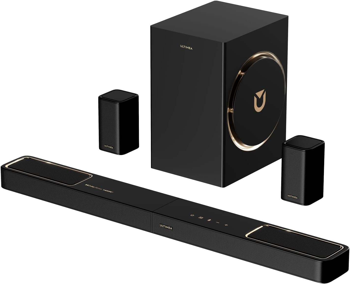 5.1.2 Soundbar mit Dolby Atmos, 2 Surround-Lautsprechern, App Steuerung, 6,5'' Subwoofer, Bluetooth 5.4, HDMI eARC, Skywave F40 Boom