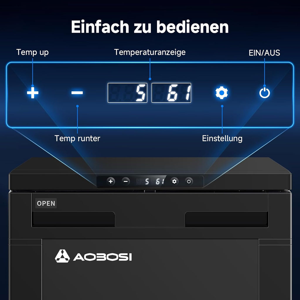 83L Kompressor Kühlbox mit APP-Steuerung, 12/24V DC, LED-Leuchten, bis -20°C – ideal für Auto, LKW, Boot, Wohnmobil, Camping und Reisen