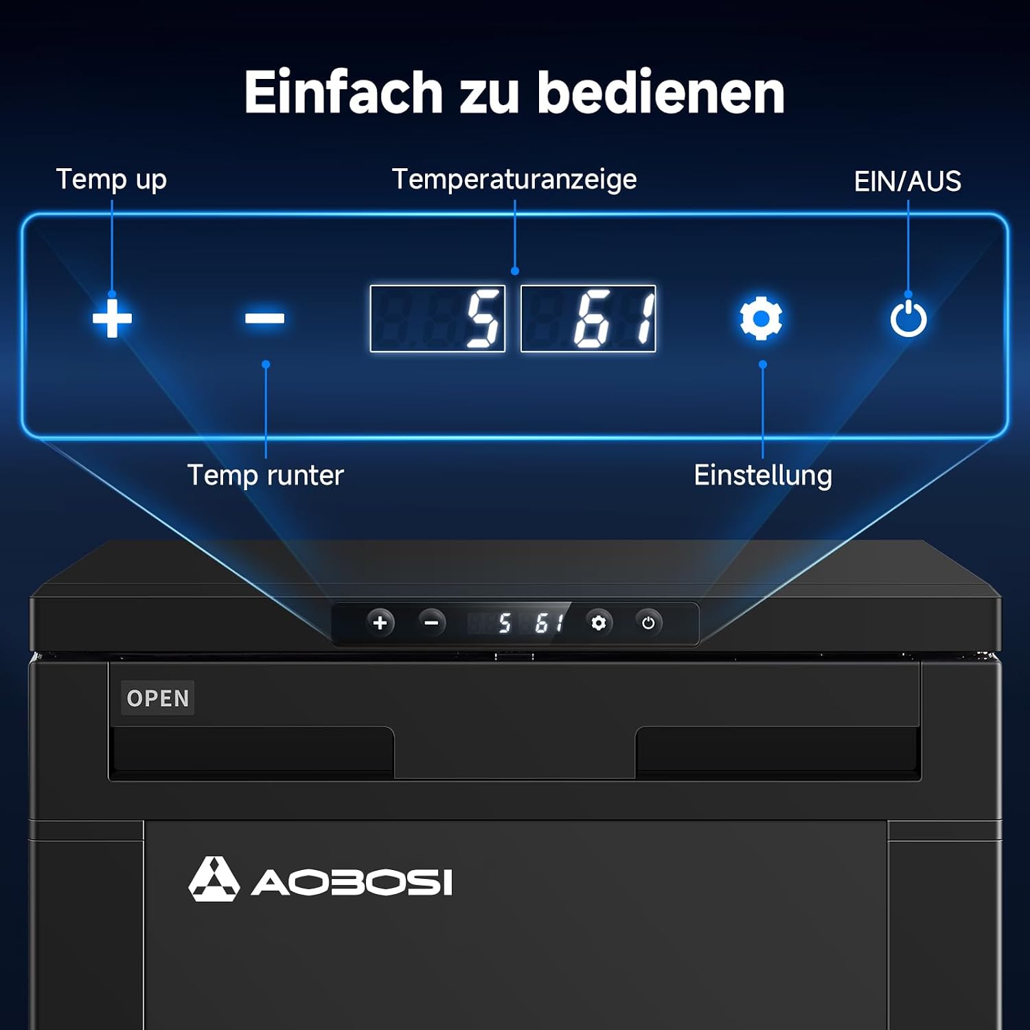 83L Kompressor Kühlbox mit APP-Steuerung, 12/24V DC, LED-Leuchten, bis -20°C – ideal für Auto, LKW, Boot, Wohnmobil, Camping und Reisen