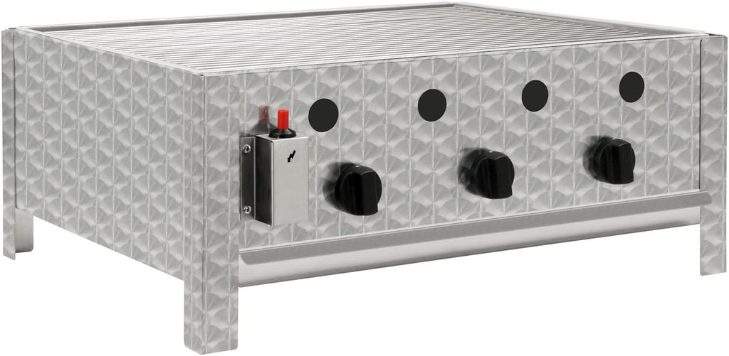 Edelstahl Gastrobräter 3-flammig 64x52x27 cm | Gastrogasgrill, Tischgrill, Wurstbrater