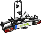 11521 Fahrradträger PREMIUM 2, E-Bike geeignet, komplett vormontiert, Diebstahlschutz, für 2 Fahrräder, für Anhängekupplung, Schwarz, Silber