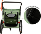 Hundeanhänger + Buggy | Fahrradanhänger bis 45kg | faltbar, leicht, stabil | Sicherheitsleine, Reflektoren, Insektenschutz, Uni-Kupplung
