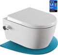 Dusch-WC mit Armatur, Hänge-WC spülrandlos, Bidet-Funktion (Taharet), Softclose-Absenkautomatik, Nanobeschichtung, Kalt- & Warmwasseranschluss
