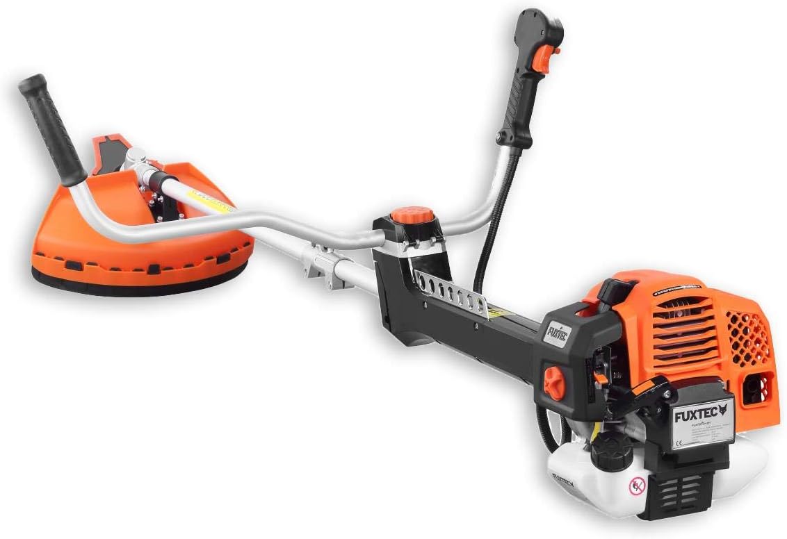 Profi Benzin Motorsense FX-PS162 – 62ccm, Faden und Komfort-Tragegurt – Rasentrimmer mit Antivibrationssystem – 2-Takt Freischneider mit Fadenspule