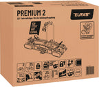 11521 Fahrradträger PREMIUM 2, E-Bike geeignet, komplett vormontiert, Diebstahlschutz, für 2 Fahrräder, für Anhängekupplung, Schwarz, Silber