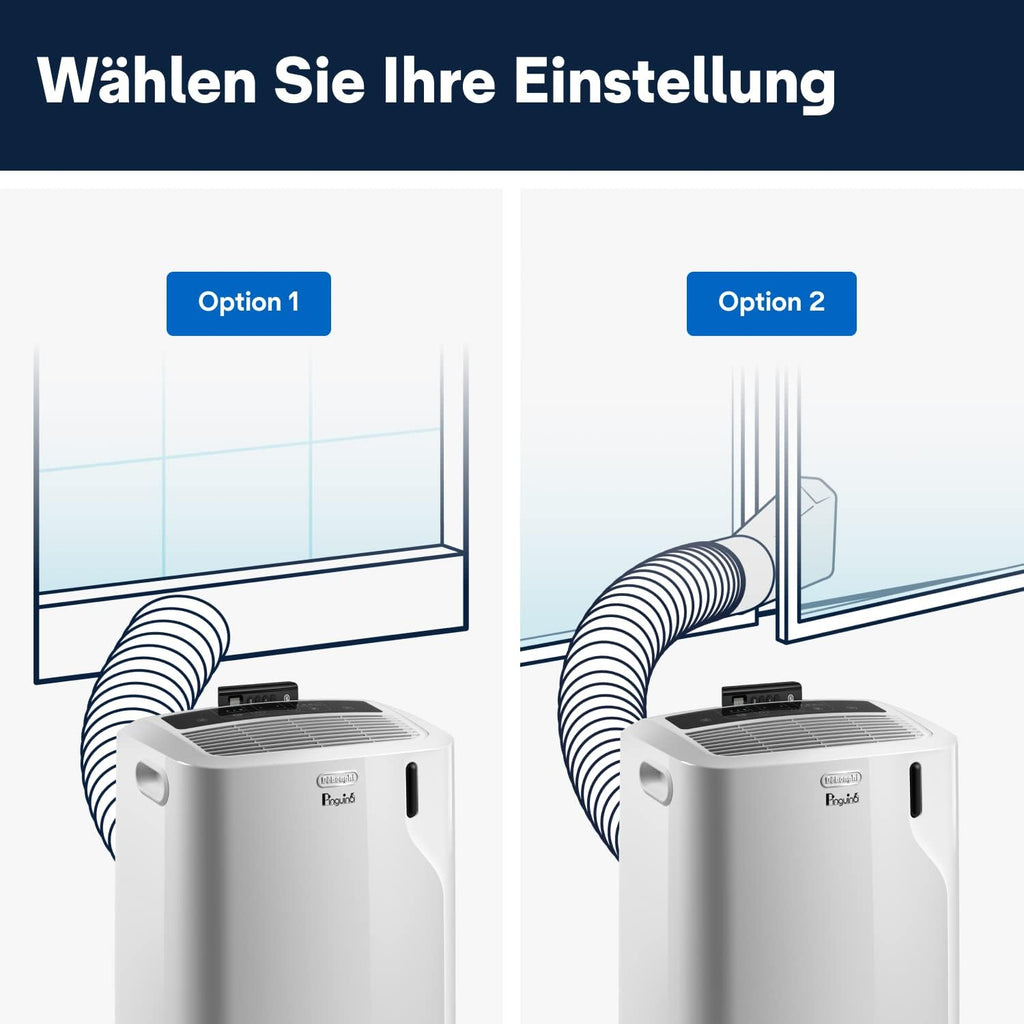 Pinguino 3-in-1 Klimagerät, 9400 BTU, bis 27 m², Entfeuchter + Ventilator, leise, Fernbedienung, 24h-Timer, Effizienz A (PACEM82)