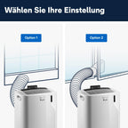 Pinguino 3-in-1 Klimagerät, 9400 BTU, bis 27 m², Entfeuchter + Ventilator, leise, Fernbedienung, 24h-Timer, Effizienz A (PACEM82)