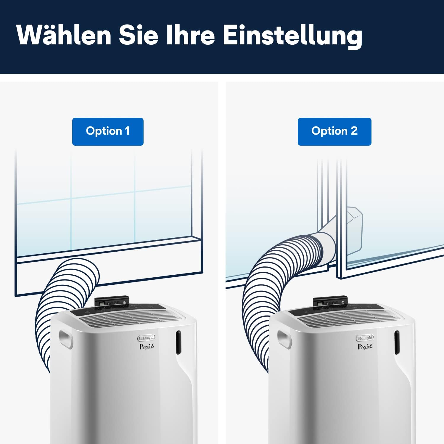 Pinguino 3-in-1 Klimagerät, 9400 BTU, bis 27 m², Entfeuchter + Ventilator, leise, Fernbedienung, 24h-Timer, Effizienz A (PACEM82)