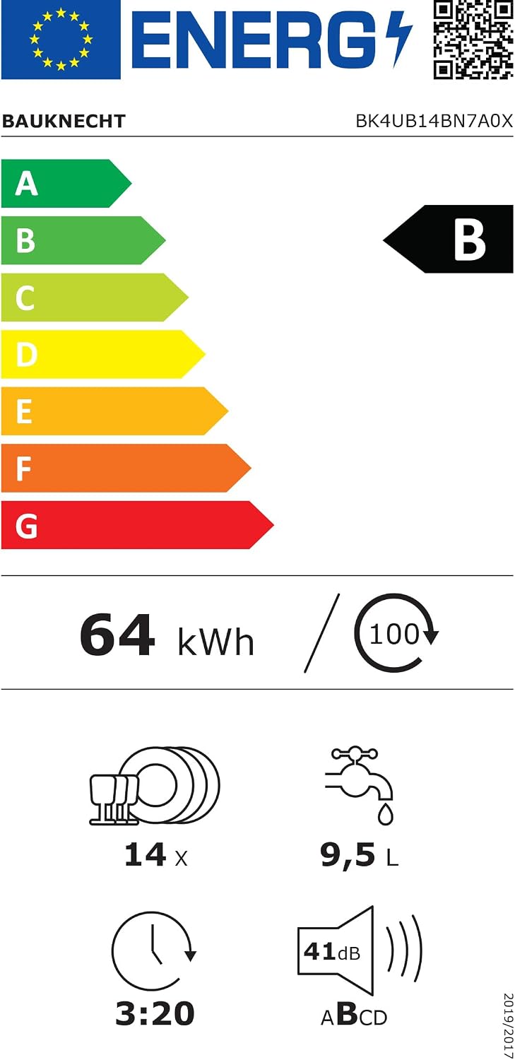BK4UB14BN7A0X Unterbau-Geschirrspüler 60 cm, ActiveDry mit automatischer Türöffnung, Startzeitvorwahl, MultiZone, Besteckschublade flexibel beladbar