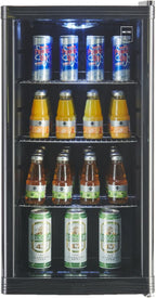 Mini-Kühlschrank 88 L GPC1088, 1.052 kWh/24h, 3 Edelstahl-Drahtböden, schwarz