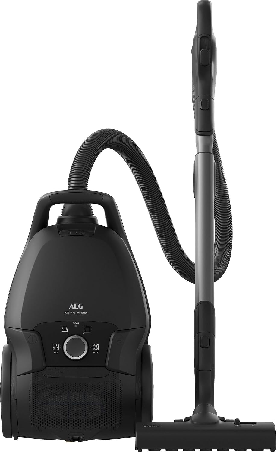 Staubsauger m. Beutel, 69 dB, HEPA, 5 L Beutel, Turbo-Düse für Tierhaare, 12 m, alle Böden, Zusatzdüsen, grau, VX9-5-EBR