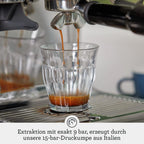 Barista Express Kaffeemaschine, Milchaufschumer + Mahlwerk, automat. Mahlen, Milchschaum, schwarz, inkl. Kännchen