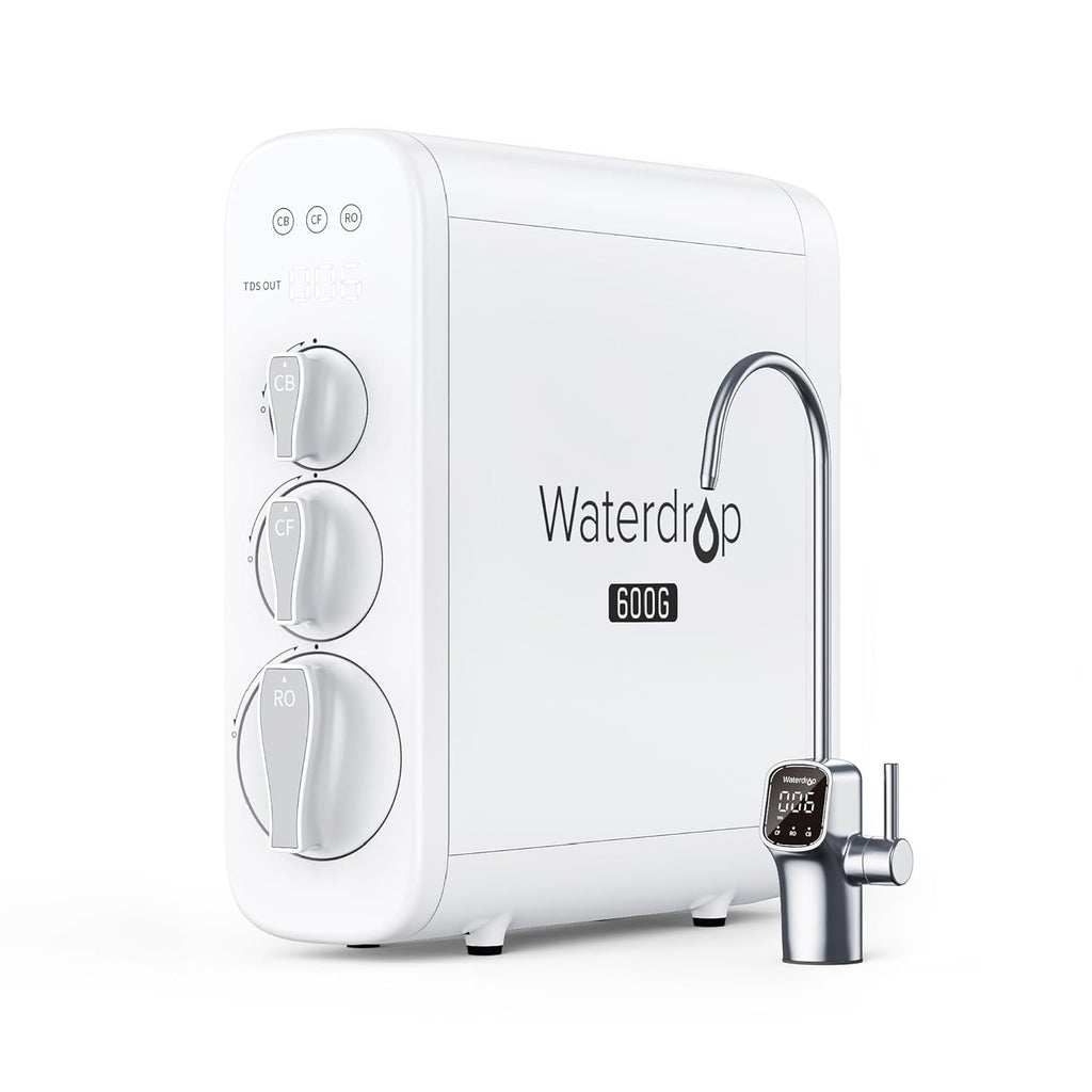 G3P600 Umkehrosmoseanlage, 600 GPD, 8000 Liter, RO System unter der Spüle, Reduziert TDS, 2:1 Rein/Abfluss, LED-Wasserhahn
