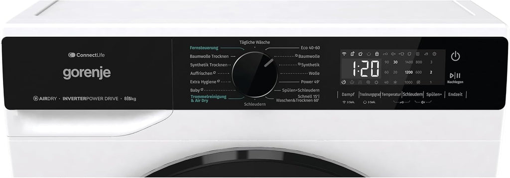 WD2PA854ADW Waschtrockner, 16 Programme, 8kg Waschen, 5kg Trocknen, 1400 U/min, AirDry, SterilTub, AllergySteam, PowerJetwash, StopAddGo, A-30%