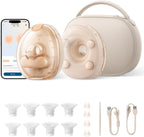 Tragbare Milchpumpe S2 Pro, HeatFlow 2.0 & VibraPump, Brustwarzen-Licht, App-Steuerung, Füllstandsalarm, Ladecase, 7 Tage Akku, freihändig