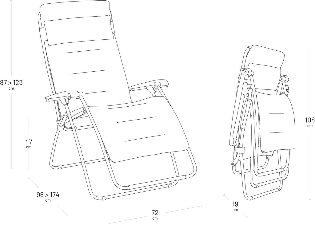 Gepolsterter Zero Gravity Relaxsessel RSX Clip XL - Klappbarer Liegestuhl für Garten & Innen, AirComfort-Gewebe, Mehrpositionen, Komfortabel