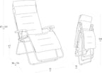 Gepolsterter Zero Gravity Relaxsessel RSX Clip XL - Klappbarer Liegestuhl für Garten & Innen, AirComfort-Gewebe, Mehrpositionen, Komfortabel