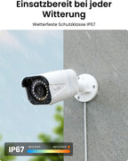 4K Überwachungskamera Set, 8CH PoE NVR mit 4X 8MP Kameras, Personenerkennung & Fahrzeugerkennung, 24/7 Aufnahme, RLK8-800B4 Schwarz