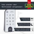 ENTRYeasy 7602 FP elektron. Türschloss, Zylinder + Keypad, Öffnung per App/Fingerprint/Pincode/Funkschlüssel, schwarz/Edelstahl, biometrisch