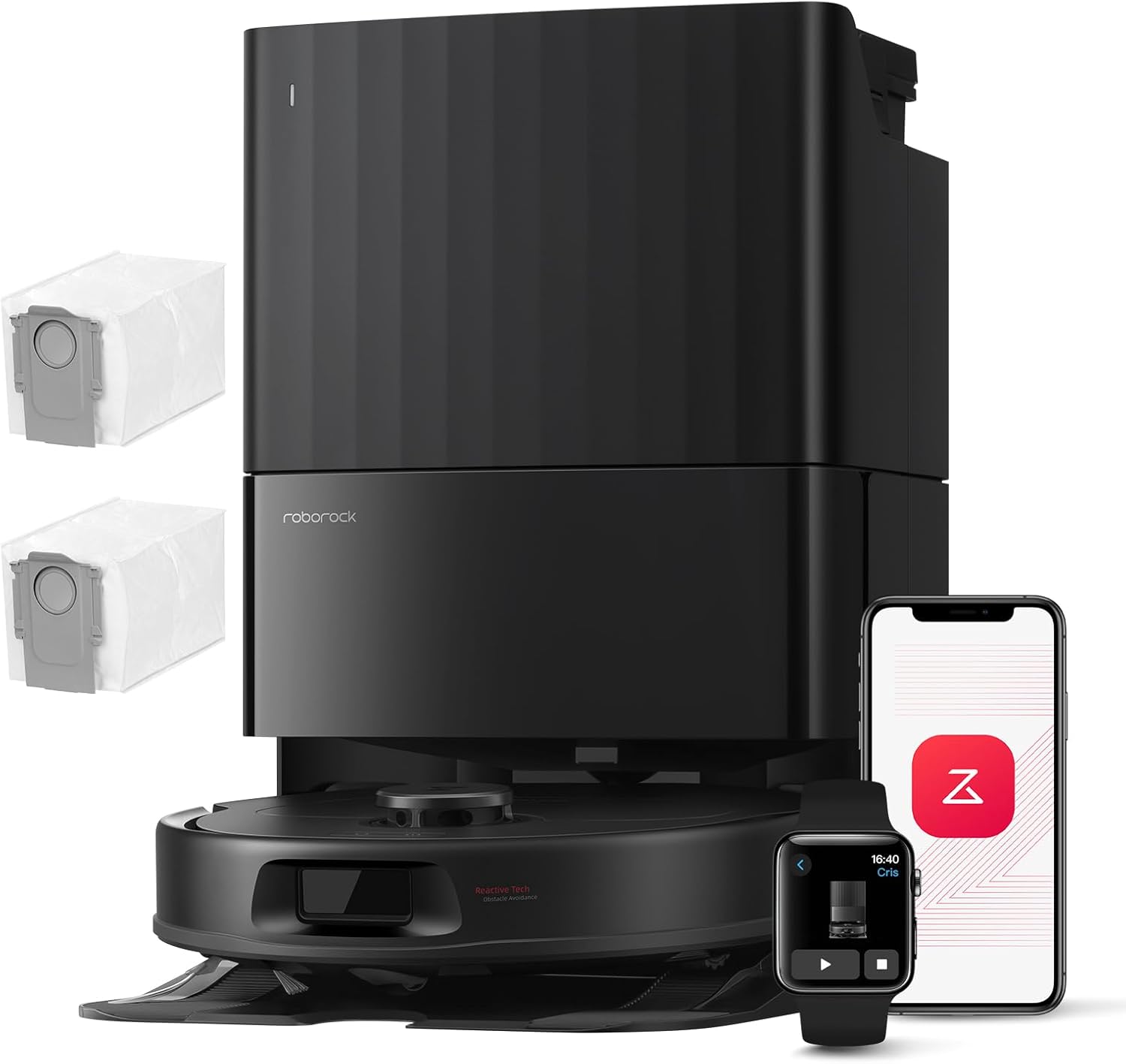 Qrevo Serie + Wischfunktion, 8000Pa (upgraded v. Qrevo S), Anti-Verfilz.-Bürste, Hindernisv., LiDAR-Nav., Dock, schwarz (QV35A)