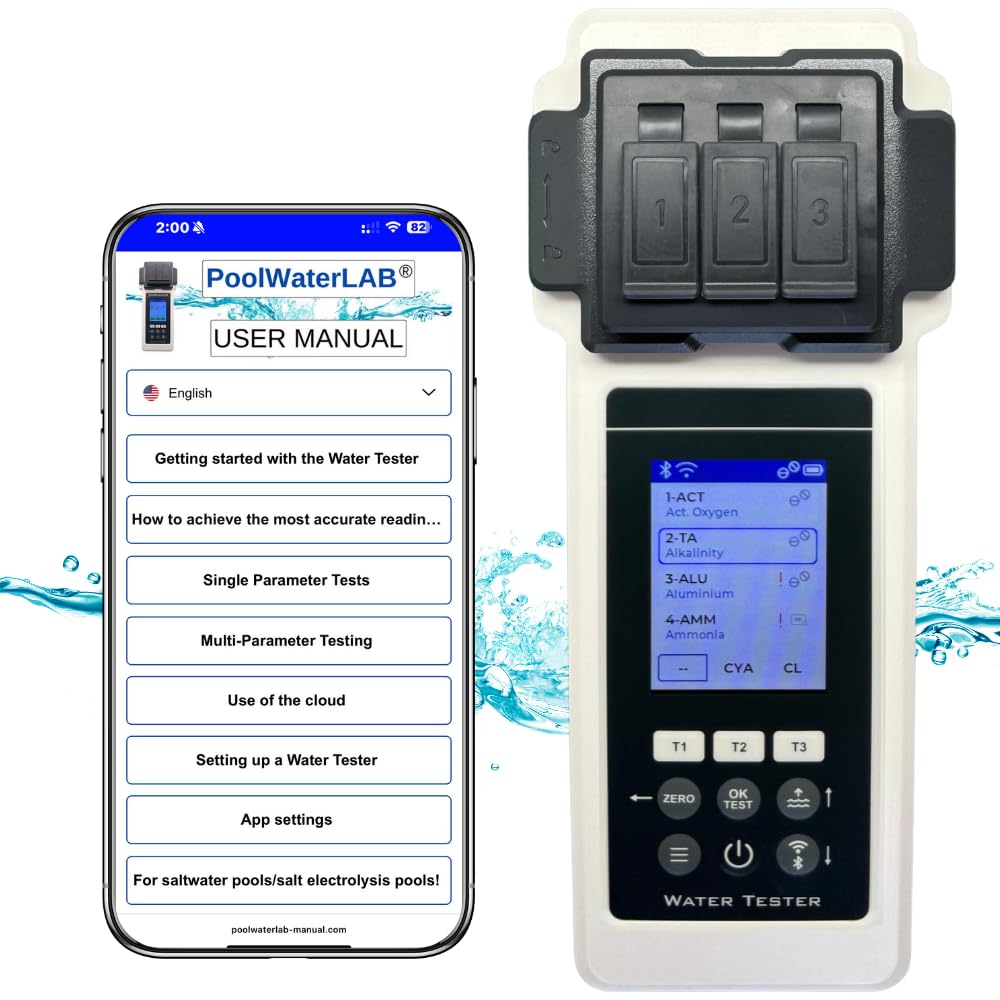 2.0 Premium Wasseranalyse-Set, 27 Parameter, WiFi + BT + App, für Pool/Spa/Whirlpool, inkl. Koffer + Wasserstandsausgleicher, Sonderedition