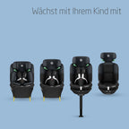 Emerald 360 S i-Size, Autositz 360° drehbar, 0–12 Jahre (40–150 cm), FlexiSpin-Drehung, 4 Liegepositionen, G-CELL Seitenaufprallschutz, Tonal Black